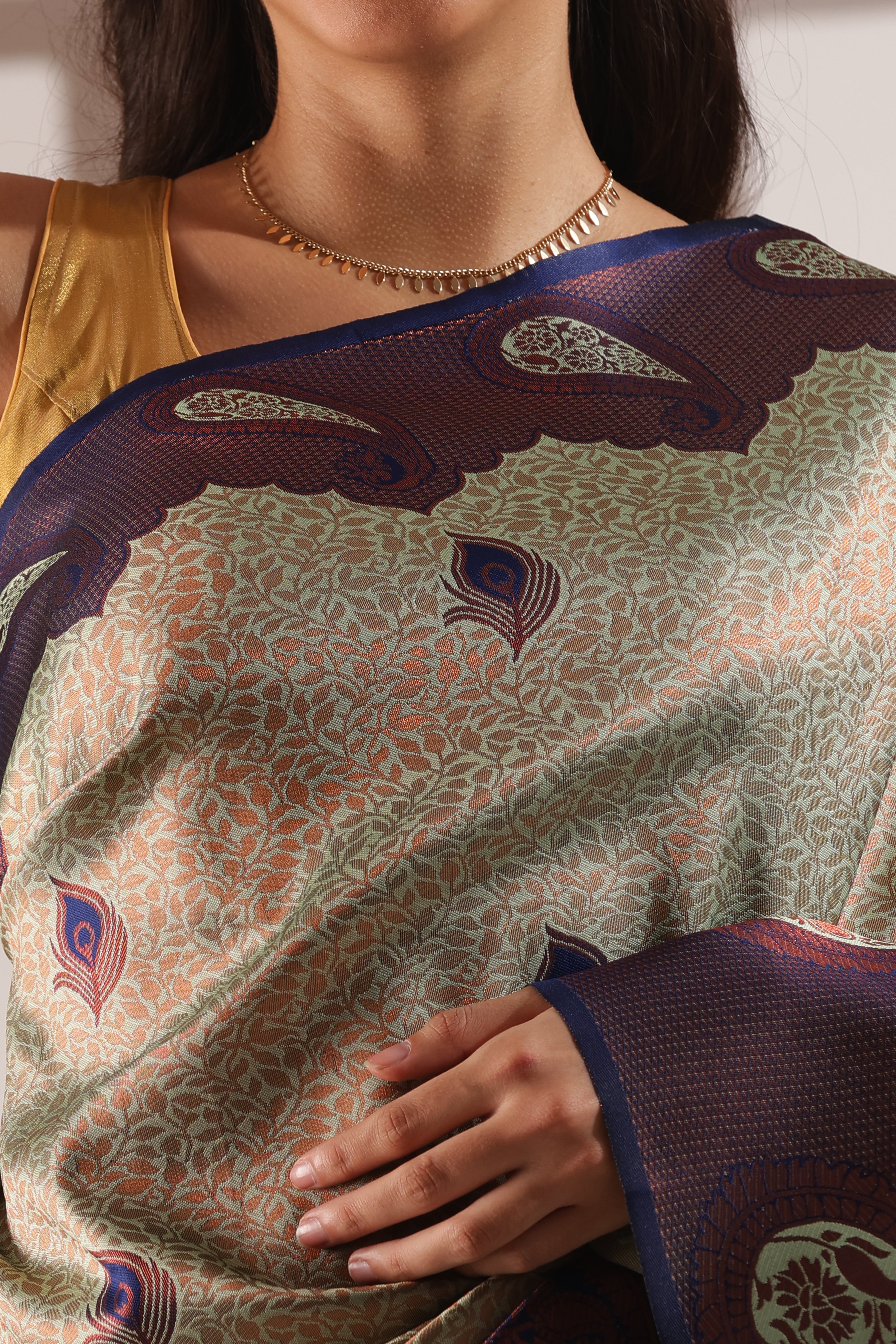 Classic Green with Copper Zari Woven Silk Cotton Saree for Women